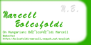 marcell bolcsfoldi business card